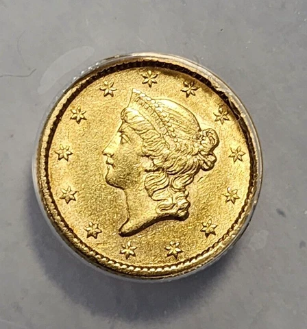 1853 $1 Liberty Head GOLD DOLLAR AU58  (G807) Cover