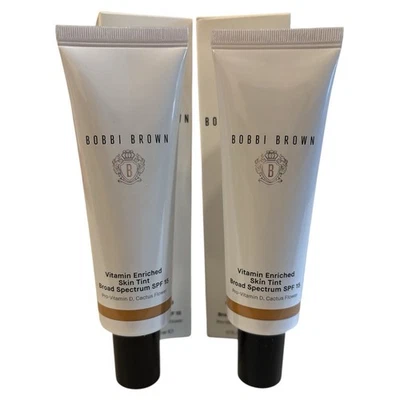 2 NEW IN BOX FULL SIZE BOBBI BROWN Vitamin Enriched Skin Tint SPF 15 *GOLDEN 1* - Image 1 of 3