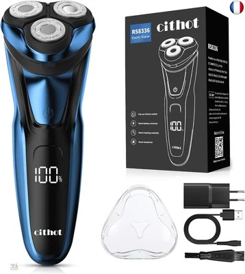 ‎CITHOT Rasoir Électrique pour Homme Rasoir à Têtes Rotatives avec Tondeuse Barbe de Pr