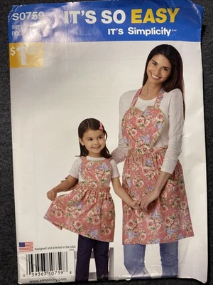 Apron Women & Child Sewing Pattern SIMPLICITY 0759 - Image 1 of 4