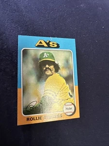 (B) 1975 Topps #21 Rollie Fingers Oakland Athletics en muy buena condición - Imagen 1 de 4