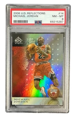2006-07 Upper Deck Reflections #14 - Michael Jordan PSA 8 NM-MT HOF GOAT - Image 1 of 4