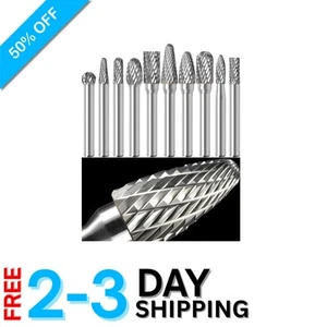 Comprehensive 10-Piece Rotary Tool Burr Set with Double Cut Design and Manual - Picture 1 of 11