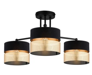 FKL DESIGN Home Deco Deckenlampe Schwarz-Gold Deckenleuchte aus Serie N450-E3 - Bild 1 von 6