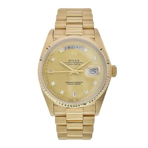 Rolex Day Date 18k Yellow Gold Champagne Dial 36mm Automatic Men’s Watch 18038 - Picture 1 of 10