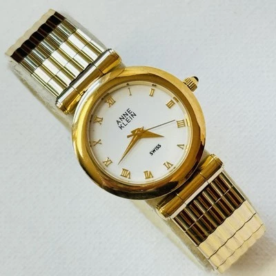 Vintage Anne Klein Swiss Women's Gold Plated Dress Bracelet Watch 12/6130-1 - Image 1 of 4