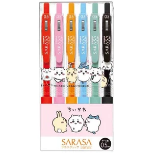 Kamio Japan Chiikawa Sarasa Water-Based Ballpoint Pen, 0.5mm, 6-Color Set, 30160 - Picture 1 of 1