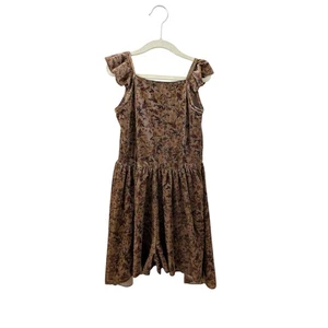 Joyfolie Floral Ribbed Romper Girls Size 8 Flutter Sleeves Criss-Cross Back - Picture 1 of 4