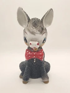 Vintage Arnart Anthropomorphic Sugar Glazed Happy Donkey w/Bow Tie Figurine - Picture 1 of 12