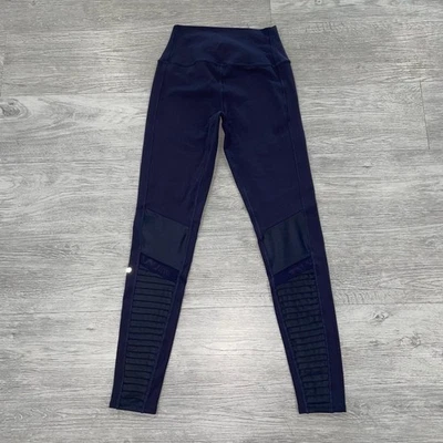 Alo Moto Leggings Women’s M Navy High Waisted Moto Leggings Yoga Stretch Sculpt - Image 1 of 4
