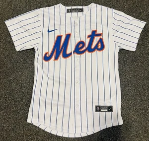 New York Mets Nike weiß Nadelstreifen genäht Heimtrikot Jugend klein - Bild 1 von 6