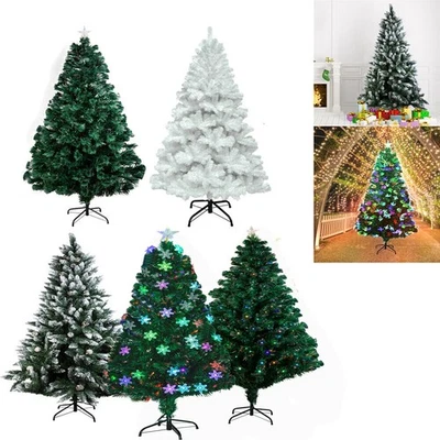 Realistic Spruce Artificial Holiday Christmas Tree with LED Lights & Metal Stand - Image 1 of 4