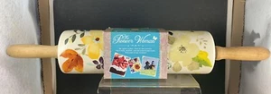 Pioneer Woman “Timeless Floral” Fall/Autumn Ceramic Rolling Pin - Wooden Handles - Picture 1 of 7