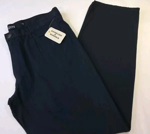 OLGYN Men's Pants 38x32 Navy Blue Flat Front Pockets Straight Leg Trousers NEW - Picture 1 of 9
