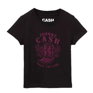 Johnny Cash Kleinkind Mädchen Kurzarm T-Shirt Tee (schwarz, 12M 18M 2T 3T 4T 5T) - Bild 1 von 3