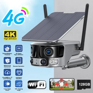 8MP Solar Power 4G/WiFi Outdoor Home Security IP Camera Dual Lens Night Vision - Picture 1 of 30