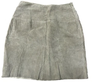 J.Jill Womens 4 Petite Green 18" Pieced Suede Skirt Lightweight Mid Rise Raw Hem - Picture 1 of 9