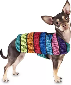 Handmade Dog Poncho from Authentic Mexican Blanket - Clothes – XX-Small - Picture 1 of 7