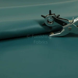 New Furnishing Fabric Quality Smooth Eco Leather Upholstery In Teal Blue Colour  - Picture 1 of 4