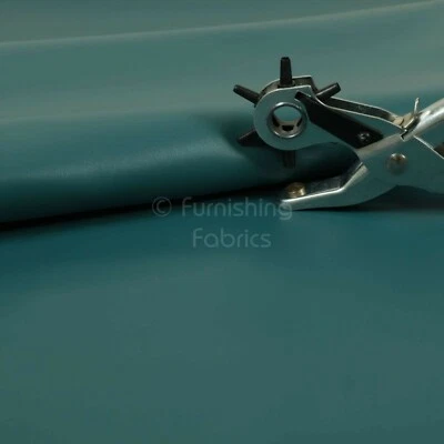New Furnishing Fabric Quality Smooth Eco Leather Upholstery In Teal Blue Colour  - Image 1 of 4