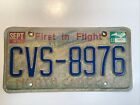 North Carolina License Plate First In Flight CVS-8976 With Sticker