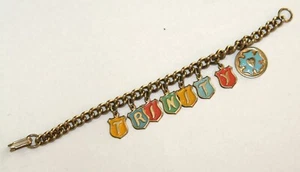 Vintage Trinity I am a Lutheran silver charm bracelet enamel - Picture 1 of 2