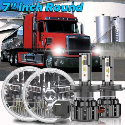 Круглая светодиодная фара 2x7 дюймов Hi/Lo для Freightliner Coronado 01-2016 класс Century - Изображение 1 из 4