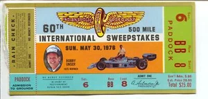Indianapolis 500 Auto Race Ticket 5/30/1976-Bobby Unser-paddock ticket-FN - Picture 1 of 1