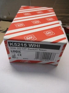 NUEVO MK LOGIC K5215 WHI 50A 2G INTERRUPTOR DP/NEÓN (COCINA MARCADA) - Imagen 1 de 2