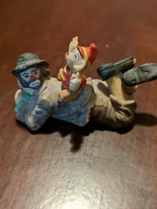 Emmett Kelly Sad Clown Figurine With Monkey. Flambro - Picture 1 of 1