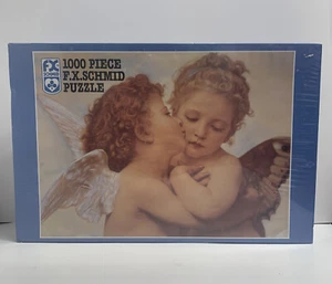 Cupid's Kiss 1000 Piece F.X. Schmid Puzzle Measures 20x27 Finished Lovely Angels - Picture 1 of 2