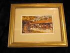 Vintage Framed Horse/Sulky/Stable Print By William A Falkler. Signed By Artist.