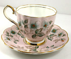 Tasse à thé rose Kent Taylor Kent Bone China soucoupe fleurs garniture dorée Angleterre