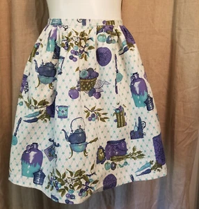 Vintage Purple Novelty Kitsch Print Kitchen Items Apron w/ Pocket - Picture 1 of 5