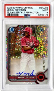 2022 Bowman Chrome Auto 1st Yerlin Confidan #CPA-YC Speckle Refractor /299 PSA 9