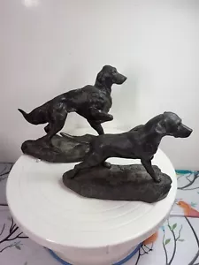 2 Heredities JS134 Labrador & Irish setter Cast Bronze Figurine By J Spouse - Picture 1 of 11