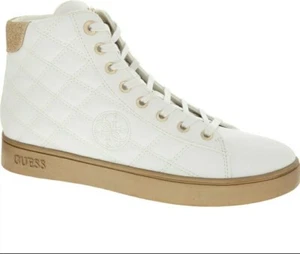 Guess White Diamond Quilted High Top Trainers UK5.5 US8.5 EU 38.5 RRP 120 - Picture 1 of 4