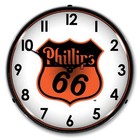 NEW PHILLIPS 66  (ORANGE)  LED LIGHTED RETRO ADVERTISING CLOCK - FREE SHIP*