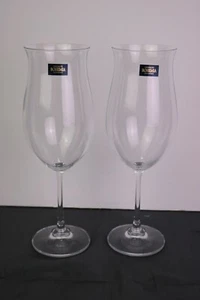 Bohemia Crystal Romy 9.75 " Iced Tea Glass 2 Goblets Czechoslovakia Plain Flair - Picture 1 of 4