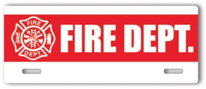 Fire Department License Plate Topper stripe aluminum novelty fire fighter sign - Bild 1 von 1