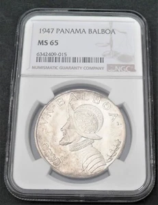 1947 Panama Balboa , NGC  MS 65 ,  nice  silver coin         # 1112 - Picture 1 of 4