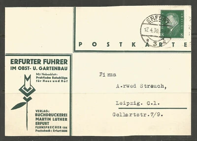 ⭐OSBURGH – GERMANY. 1930. CARD. ERFURT. ERFURTER FUHRER - FRUIT AND HORTICULTURE - Image 1 of 2