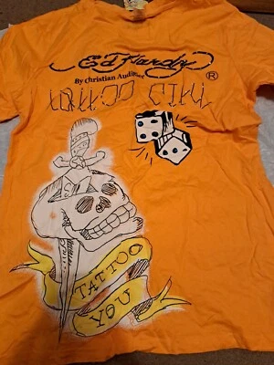 Мужская винтажная футболка Ed Hardy от Christian Audigier с принтом большого бульдога  - Изображение 1 из 4