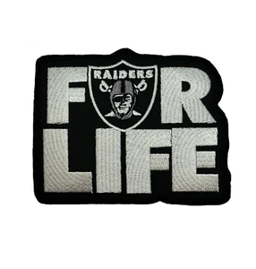 Las Vegas Raiders For Life Patch 4" x 3" Embroidered Iron On - Picture 1 of 3
