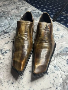 Zota Genuine Leather Classic Unique Shoes Diagonal Toe Brown 838/6/10 Size 10 - Picture 1 of 8