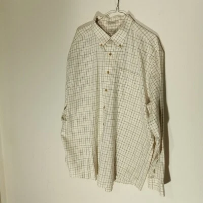 L.L. Bean Men's XL Shirt White Checked Button Down Long Sleeve Wrinkle Resistant - Image 1 of 4