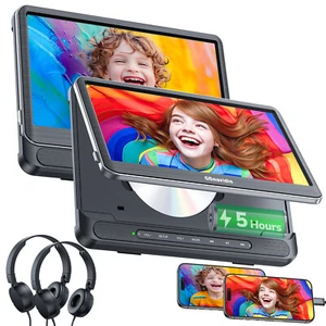 2 x 12" Full HD Screen Portable Car DVD Player USB SD HDMI 1366X768+Headphones - Picture 1 of 14