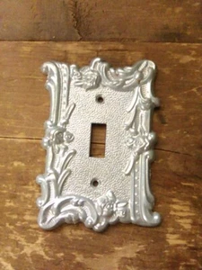Vintage Edmar Brass With Bue/silverish Glazed Paint #601 Light Switch Cover - Picture 1 of 3
