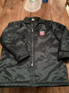 Vintage 1970s Phillips 66 Gas Oil Large Patch Winter Jacket Coat Blue NOS - Picture 1 of 5