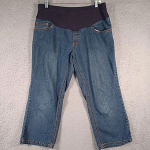 Attitude Unknown Maternity Womens Blue Pants Size Medium Denim Pockets - Picture 1 of 13